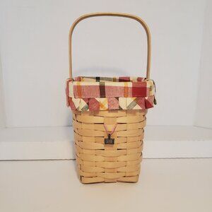 13 Inch Longaberger  Handle Square Basket With  Liner & Insert D100